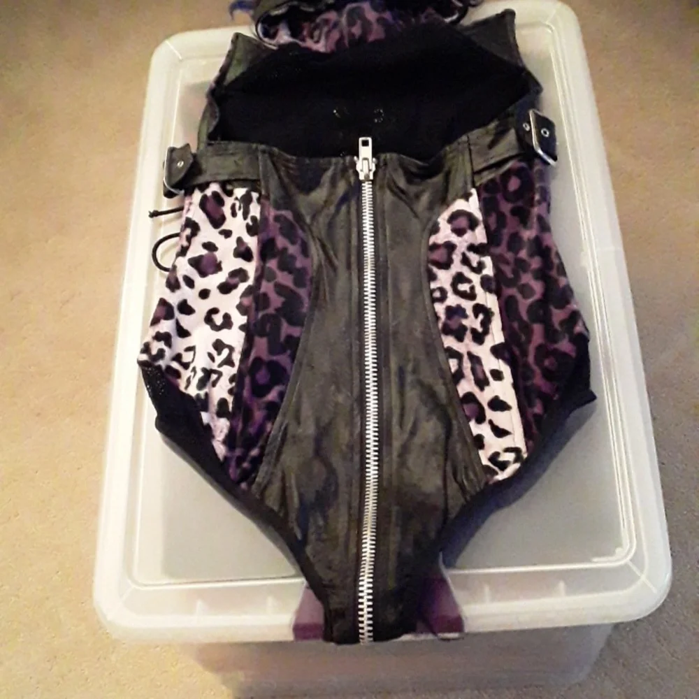 Lip Service Purple Leopard Bodysuit with Black Details - Picture 5 of 11